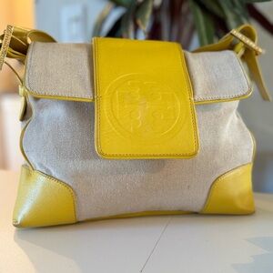 Tory Burch Yellow and Cream Shoulder Bag